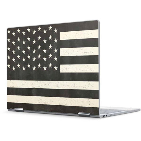 Black & White USA Flag Pixelbook Skin